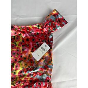 GUESS‎ Floral Print Ruched Bodycon Midi Dress Off Shoulder Party